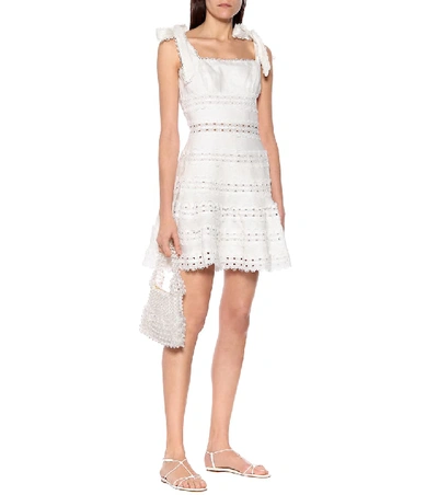 Shop Zimmermann Kirra Linen Minidress In White