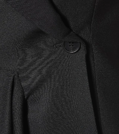 Shop Monse Asymmetric Stretch-wool Dress In Black