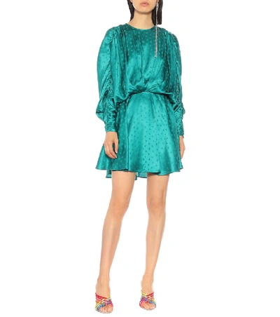 Shop Attico Star Jacquard Minidress In Blue