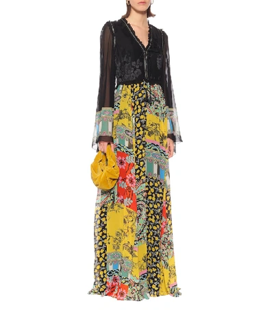 Shop Etro Printed Silk Maxi Dress In Multicoloured