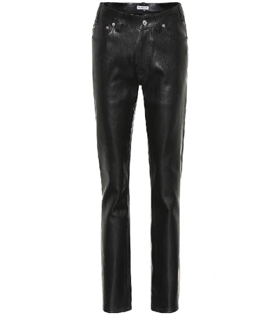 Shop Balenciaga High-rise Leather Pants In Black