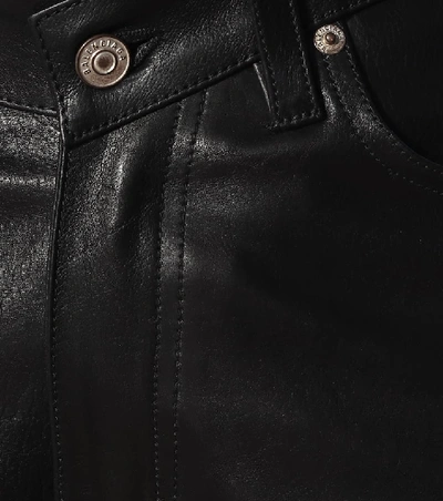 Shop Balenciaga High-rise Leather Pants In Black