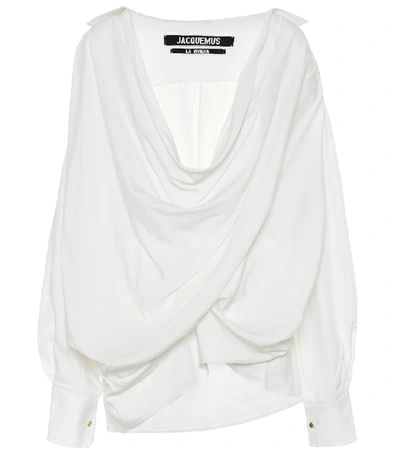 Shop Jacquemus La Chemise Portofino Shirt In White