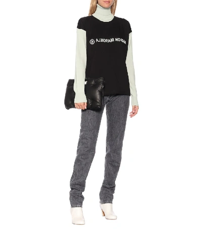 Shop Mm6 Maison Margiela Roll-neck Wool-blend Sweater In Black