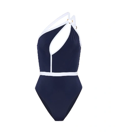 Shop Alexandra Miro Grace One-piece Swimsuit In Blue