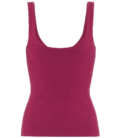 Shop Zimmermann Wavelength Ribbed-knit Tank Top In Pink