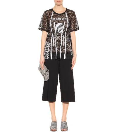 Shop Stella Mccartney Embroidered Cotton Lace Top In Black