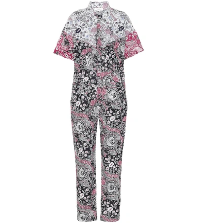 Shop Isabel Marant Étoile Udena Printed Cotton Jumpsuit In Multicoloured