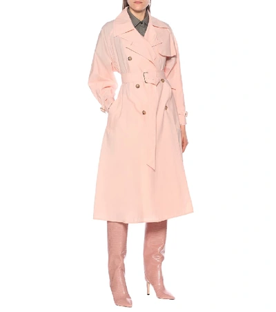 Shop Max Mara Falster Cotton-blend Trench Coat In Pink