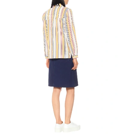 Shop Apc Loula Striped Cotton Blouse In Multicoloured