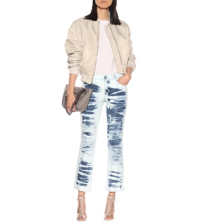 Shop Stella Mccartney Tie Dye Cotton Cropped Jeans In Blue