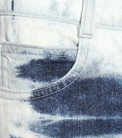 Shop Stella Mccartney Tie Dye Cotton Cropped Jeans In Blue