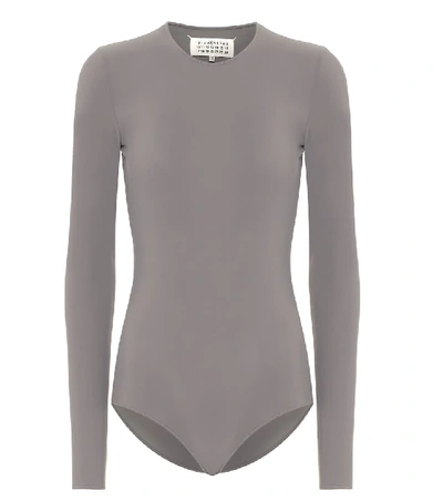 Shop Maison Margiela Stretch-jersey Bodysuit In Grey