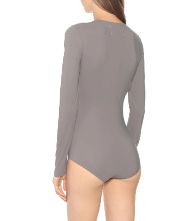 Shop Maison Margiela Stretch-jersey Bodysuit In Grey