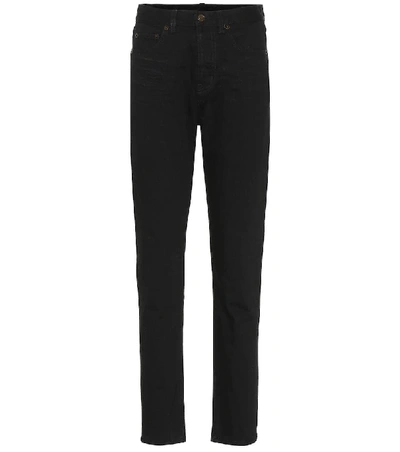 Shop Saint Laurent High-rise Straight-leg Jeans In Black