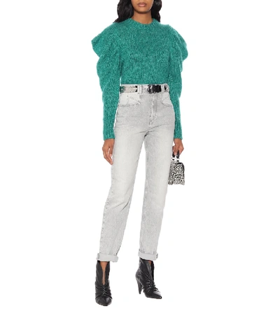 Shop Isabel Marant Ivelyne Mohair-blend Sweater In Green