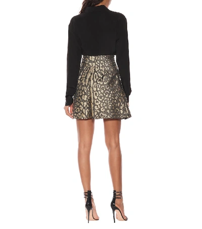 Shop Dolce & Gabbana High-rise Brocade Shorts In Metallic