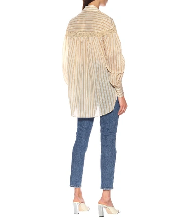 Shop Arje The Amelia Cotton And Silk Shirt In Beige