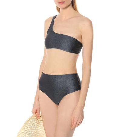 Shop Jade Swim Apex One-shoulder Bikini Top In Metallic