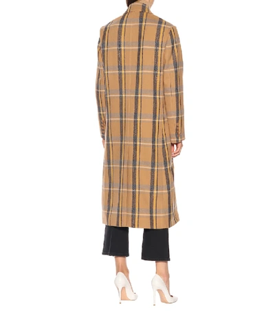 Shop Stella Mccartney Checked Wool Coat In Beige
