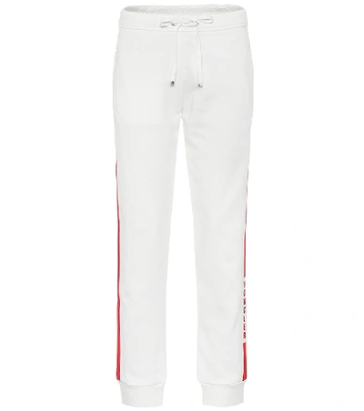 Shop Moncler Cotton-blend Sweatpants In White