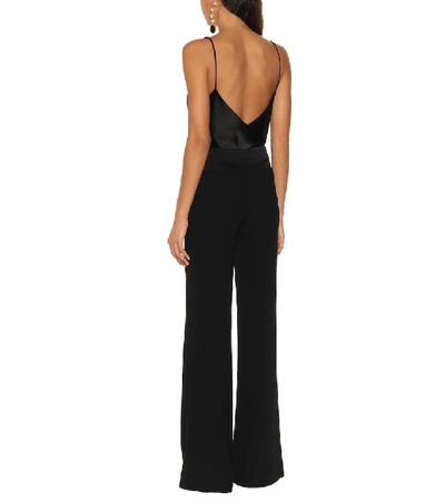 Shop Galvan High-rise Flared Crêpe Pants In Black