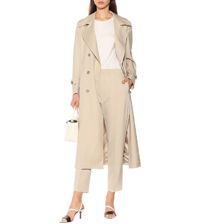 Shop Joseph Dalton Wool-blend Straight Pants In Beige