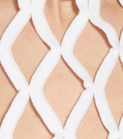Shop Off-white Cotton-blend Macramé Top In White