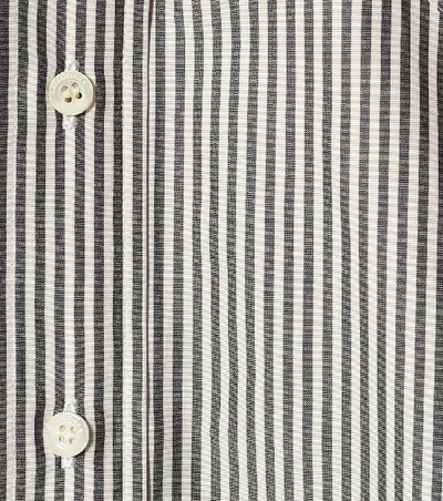 Shop Balenciaga Swing Striped Cotton-blend Shirt In Black