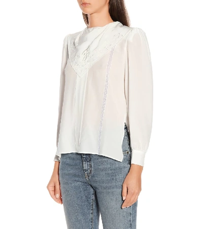 Shop Fendi Silk Blouse In White