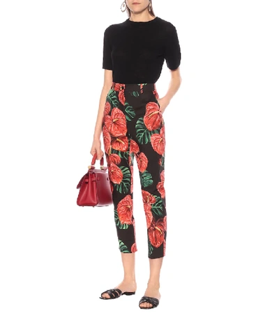 Shop Dolce & Gabbana Floral High-rise Straight Pants In Multicoloured
