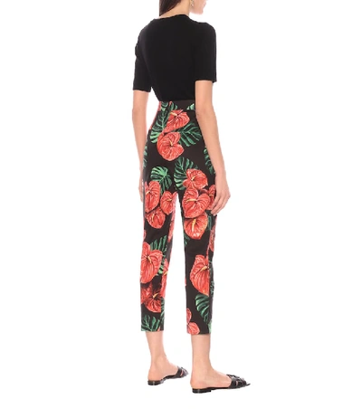 Shop Dolce & Gabbana Floral High-rise Straight Pants In Multicoloured