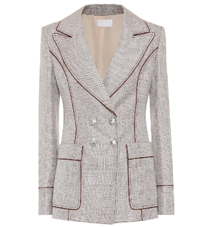 Shop Peter Pilotto Embellished Double-breasted Blazer In Grey