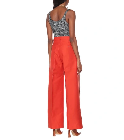 Shop Jacquemus Le Pantalon Carini Wide-leg Pants In Red