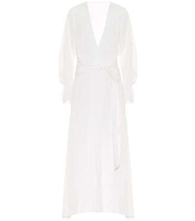 Shop Roland Mouret Springbrooke Silk Maxi Dress In White