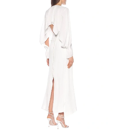 Shop Roland Mouret Springbrooke Silk Maxi Dress In White