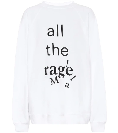 Shop Maison Margiela All The Rage Cotton Sweatshirt In White