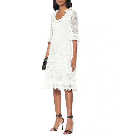 Shop Alexander Mcqueen Cotton-blend Crochet Dress In White