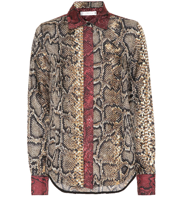 snake print silk shirt