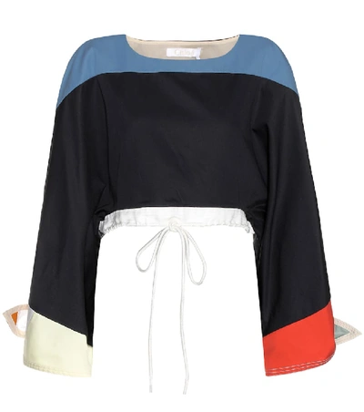 Shop Chloé Cotton-twill Top In Blue
