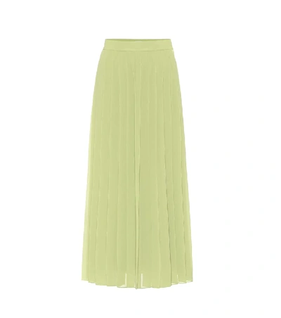 Shop The Row Magda Crêpe Pleated Midi Skirt In Green