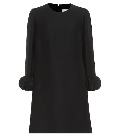 Shop Valentino Wool And Silk Minidress In Black