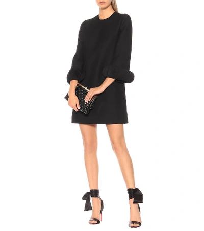 Shop Valentino Wool And Silk Minidress In Black