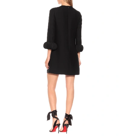 Shop Valentino Wool And Silk Minidress In Black