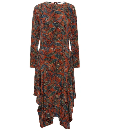 Shop Chloé Printed Silk Midi Dress In Multicoloured