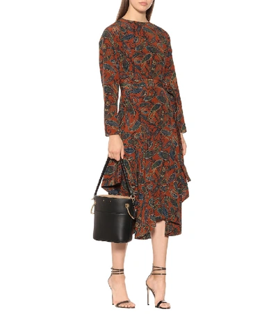 Shop Chloé Printed Silk Midi Dress In Multicoloured