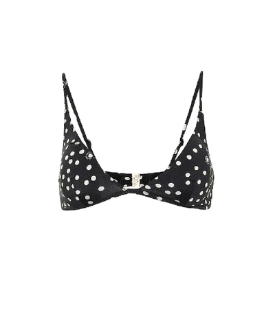 Shop Stella Mccartney Polka-dot Bikini Top In Black