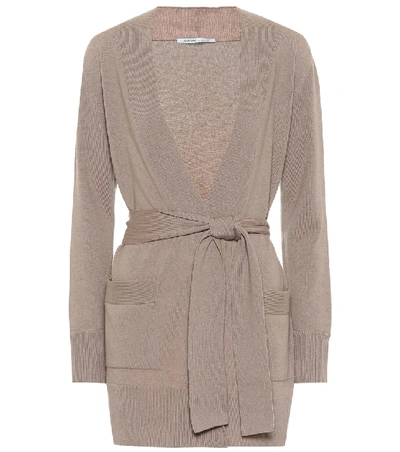 Shop Agnona Cashmere Cardigan In Beige