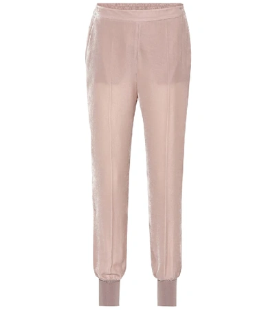Shop Stella Mccartney Velvet Trackpants In Pink