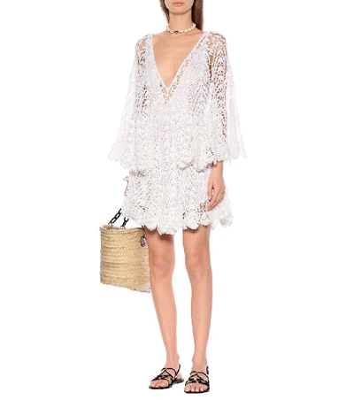 Shop Anna Kosturova Chloé Crochet-cotton Minidress In White